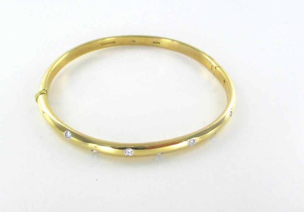 Tiffany & CO. Etoile 18K/Plat Diamond Bangle