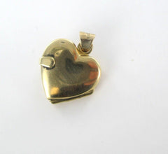 14KT SOLID YELLOW GOLD HEART LOCKET PENDANT FOR PHOTOS