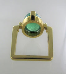 18KT YELLOW GOLD CABOCHON EMERALD RING