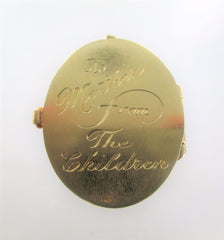 14KT YELLOW GOLD TO MOTHER FROM THE CHILDREN 4 PICTURE FLOWER LOCKET