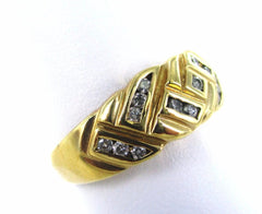 14KT SOLID YELLOW GOLD 17 DIAMOND SIZE 9 WEDDING BAND RING