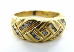 14KT SOLID YELLOW GOLD 17 DIAMOND SIZE 9 WEDDING BAND RING