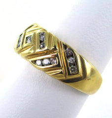 14KT SOLID YELLOW GOLD 17 DIAMOND SIZE 9 WEDDING BAND RING