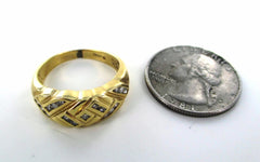 14KT SOLID YELLOW GOLD 17 DIAMOND SIZE 9 WEDDING BAND RING