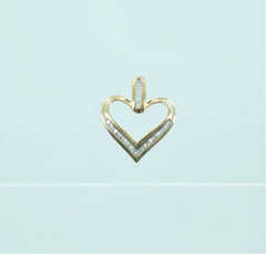 10KT YELLOW GOLD BAGUETTE DIAMOND'S HEART PENDANT .50 ATW 015691311