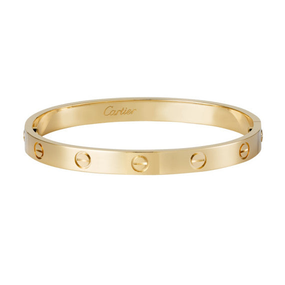 CARTIER 18KT YELLOW GOLD LOVE BRACELET SIZE 19