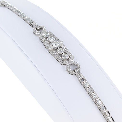 ANTIQUE PLATINUM DIAMOND BRACELET 4.25 ATW