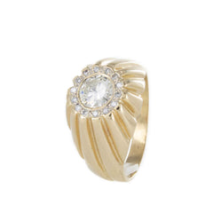 DIAMOND CLUSTER RING 14K YELLOW GOLD SIZE 10