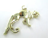 10K YELLOW GOLD PENDANT PANTHER 7.7GR FINE JEWELRY ANIMAL WILD CAT