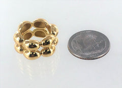 CHAUMET 18KT GOLD DOUBLE ROW RING SCALLOP MADE IN PARIS SIZE 6