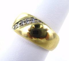 14KT SOLID YELLOW GOLD 5 DIAMOND SIZE 8.5 WEDDING BAND RING
