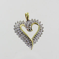 10KT TWO-TONE DIAMOND HEART PENDANT 015336408
