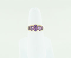 10 KT YELLOW GOLD OVAL AMETHYST RING SIZE-7 015458706