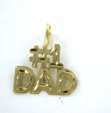 14K YELLOW GOLD PENDANT #1 DAD FATHER'S DAY SIGNED DESIGNER CHARM ME (990036997)