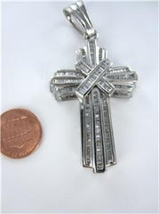 14KT WHITE GOLD DIAMOND CROSS PENDANT 4.00 CTW