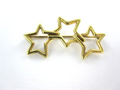 TIFFANY & CO 18KT YELLOW GOLD VINTAGE 1986 PIN BROOCH THREE STARS