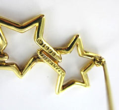 TIFFANY & CO 18KT YELLOW GOLD VINTAGE 1986 PIN BROOCH THREE STARS