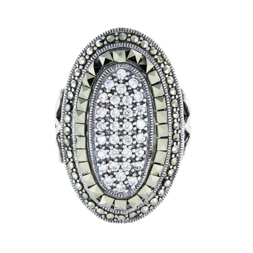 STERLING SILVER MARCASITE RING SIZE 8