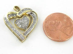 10KT YELLOW GOLD DIAMOND HEART DANGLING INSIDE 1.70 CTW