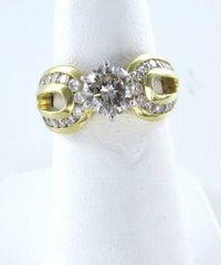 14KT YELLOW GOLD DIAMOND SOLITAIRE WEDDING BAND SIZE 6