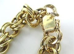 14KT SOLID YELLOW GOLD BRACELET DOUBLE LINK 62.9 GRAMS