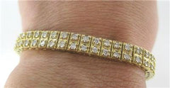 14KT YELLOW GOLD BRACELET BANGLE TENNIS JEWELRY 110 DIAMONDS 7.7CT
