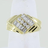 18 Karat Gelbgold mit 3 Reihen Diamanten Größe 6