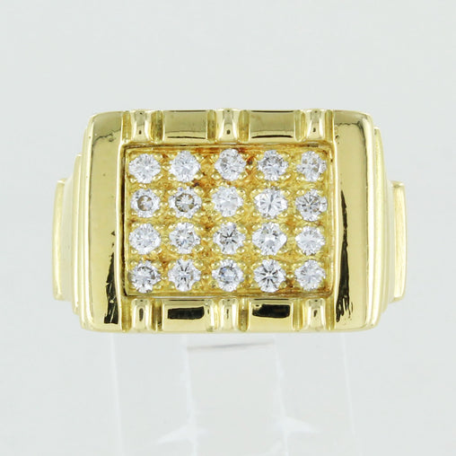 18KT YELLOW GOLD CLUSTER DIAMOND RING SIZE 10.5