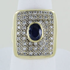 14KT GOLD  GENTS WHITE STONES RING SIZE 8