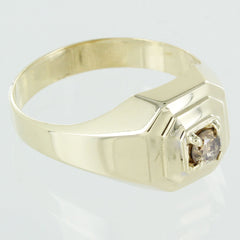 GENTS 10 KT SOLITAIRE DIAMOND RING SIZE 11.5