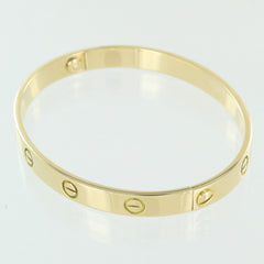 CARTIER 18KT YELLOW GOLD LOVE BRACELET SIZE 19