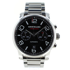 MONTBLANC TIMEWALKER CHRONOGRAPH BLACK DIAL STAINLESS STEEL WATCH