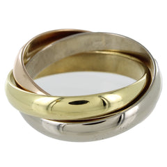 18KT CARTIER TRINITY TRI-GOLD RING SIZE 6
