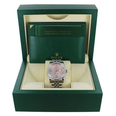 ROLEX DATEJUST 116200 36mm PINK FLORAL DIAL W/ BOX
